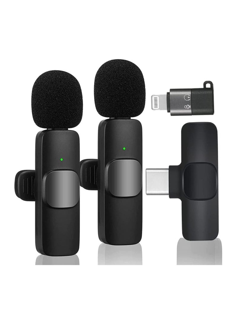 DUSALA Wireless Lavalier Microphone for Type-C Phone- Plug-Play Wireless Mic with 2 Microphone for USB-C Android Phone and iPhone Video Recording- Interview- Vlog- Auto Sync and Noise Reduction- 2.4 GHZ - Image 1
