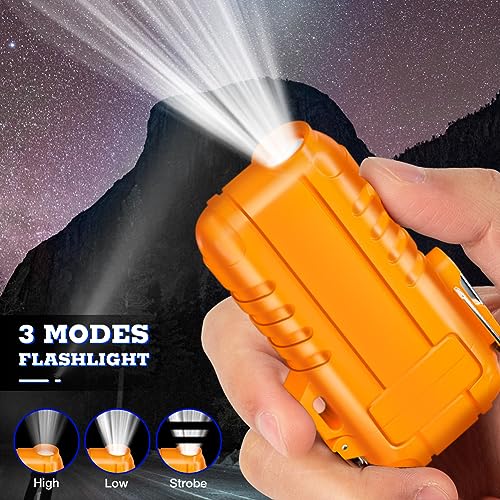 LcFun USB Rechargeable Electric Arc Lighter Windproof Plasma Lighters with LED Battery Display, Waterproof Electronic Flashlight Lighters with Lanyard for Camping, Survival Tactical Gear - Image 5