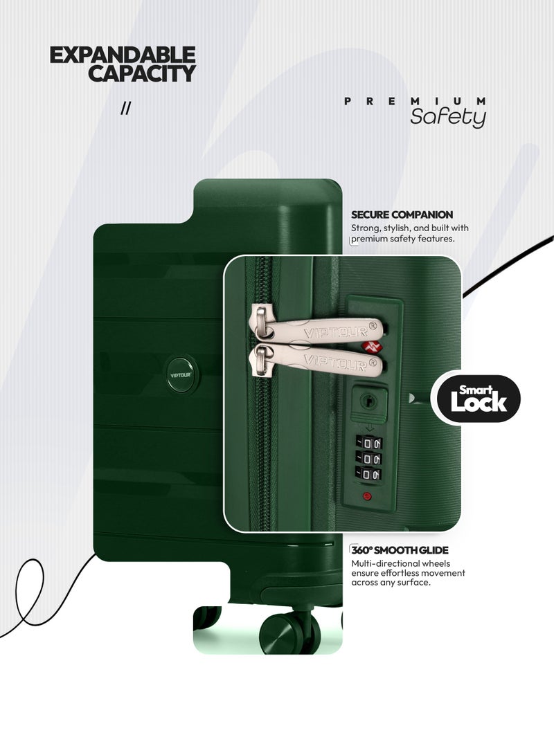 فيبتور حقيبة سفر صلبة من البولي بروبيلين - عجلات دوارة 360 درجة، قفل إدارة أمن النقل (TSA)، مقبض تلسكوبي - Image 5