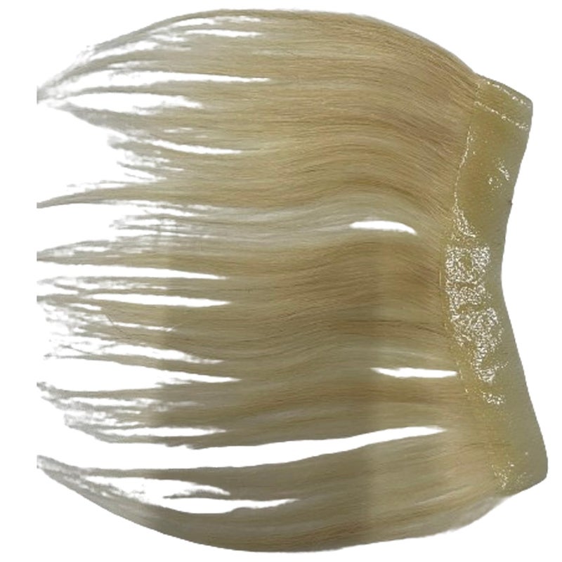 Voloria Men Forehead Hairline Toupee 100% Human Hair Skin PU Man Hairpieces Frontal Hair Topper for Receding Natural Hairline Replacement Systems #613 Blonde Color 0.78x6.29INCH - Image 4