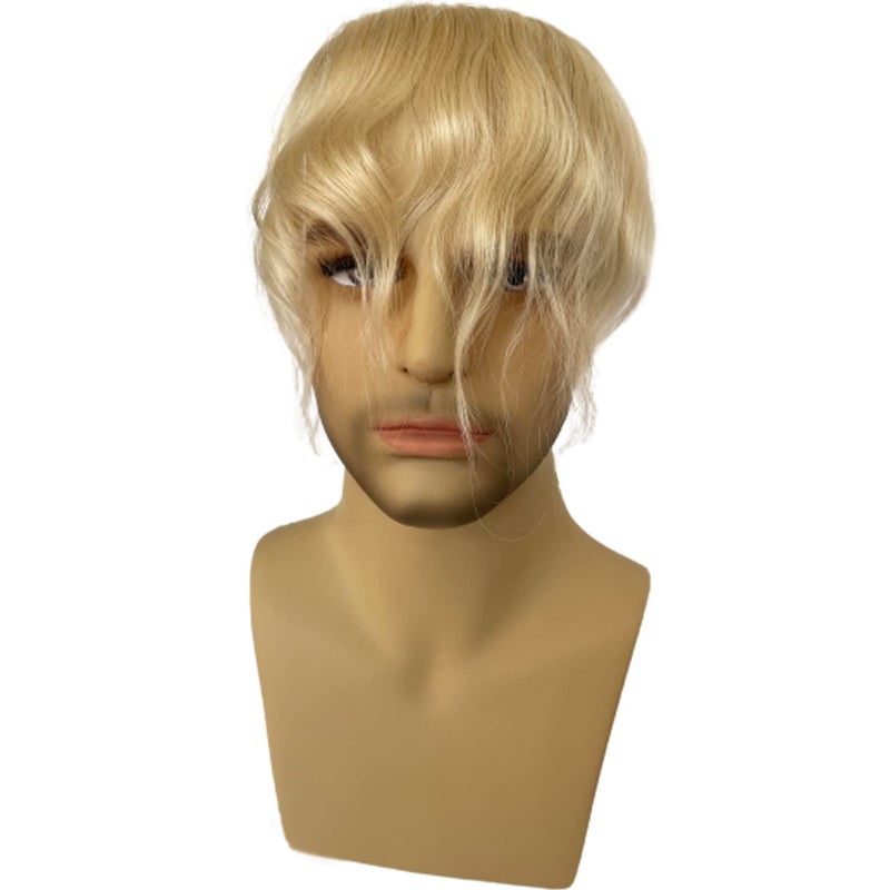 Voloria Men Forehead Hairline Toupee 100% Human Hair Skin PU Man Hairpieces Frontal Hair Topper for Receding Natural Hairline Replacement Systems #613 Blonde Color 0.78x6.29INCH - Image 3