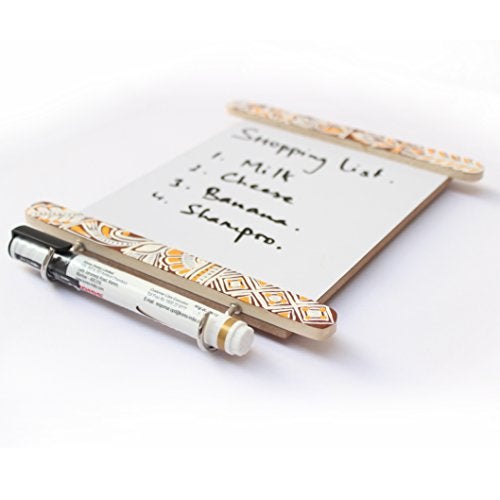 IVEI Wooden Fridge Magnet with a whiteboard and Hooks (Long, Chowk Art) - Image 4