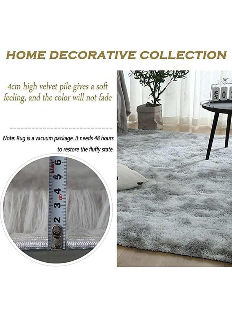 LIMOS Large Area Rugs Tie Dyed Fluffy Throw Ultra Soft Plush Fuzzy Non-Slip Carpets for Nursery and Living Room  - Image 3