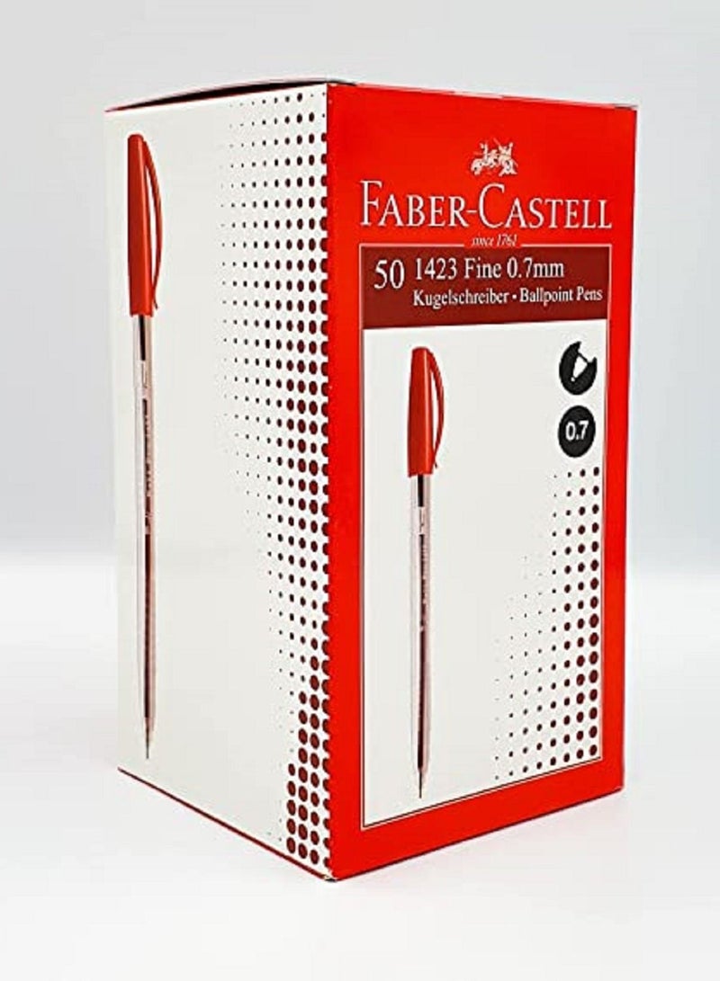 FABER-CASTELL Faber Castell Red Ball Pen 1423 Box of 50 pcs - Image 1