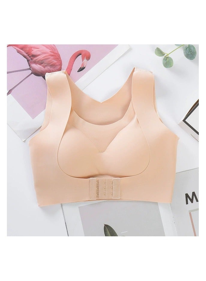 general Silent Beauty Seamless Large-Sized Adjustable Backward-Chest Support Women's Underwear with Front Fasteners to Correct Hunchback - Without Steel Rings - Image 1