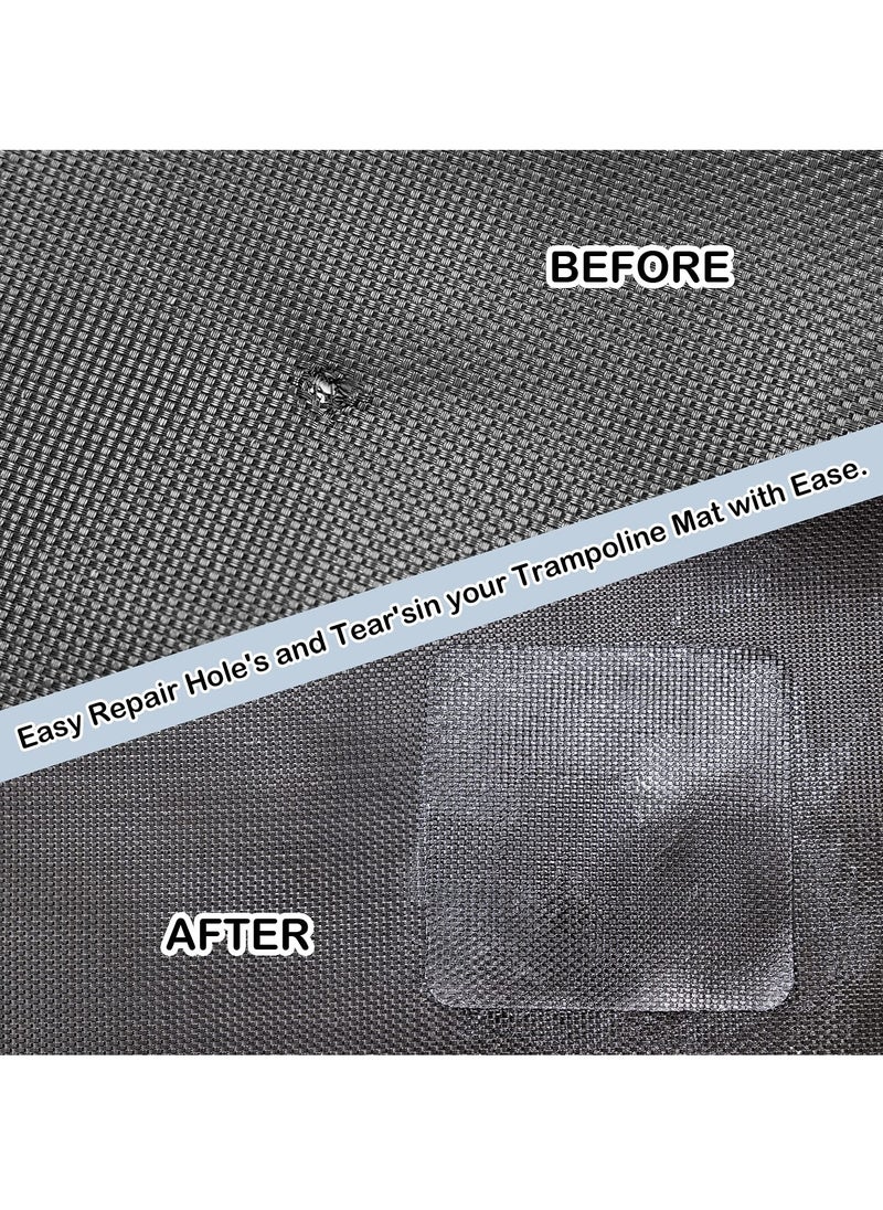 SYOSI Trampoline Net Pa tch Repair Kit, SYOSI, 4"X 4" Square On Patches, for Repair Trampoline Mat Tear or Hole in a Trampoline Mat  - Image 5