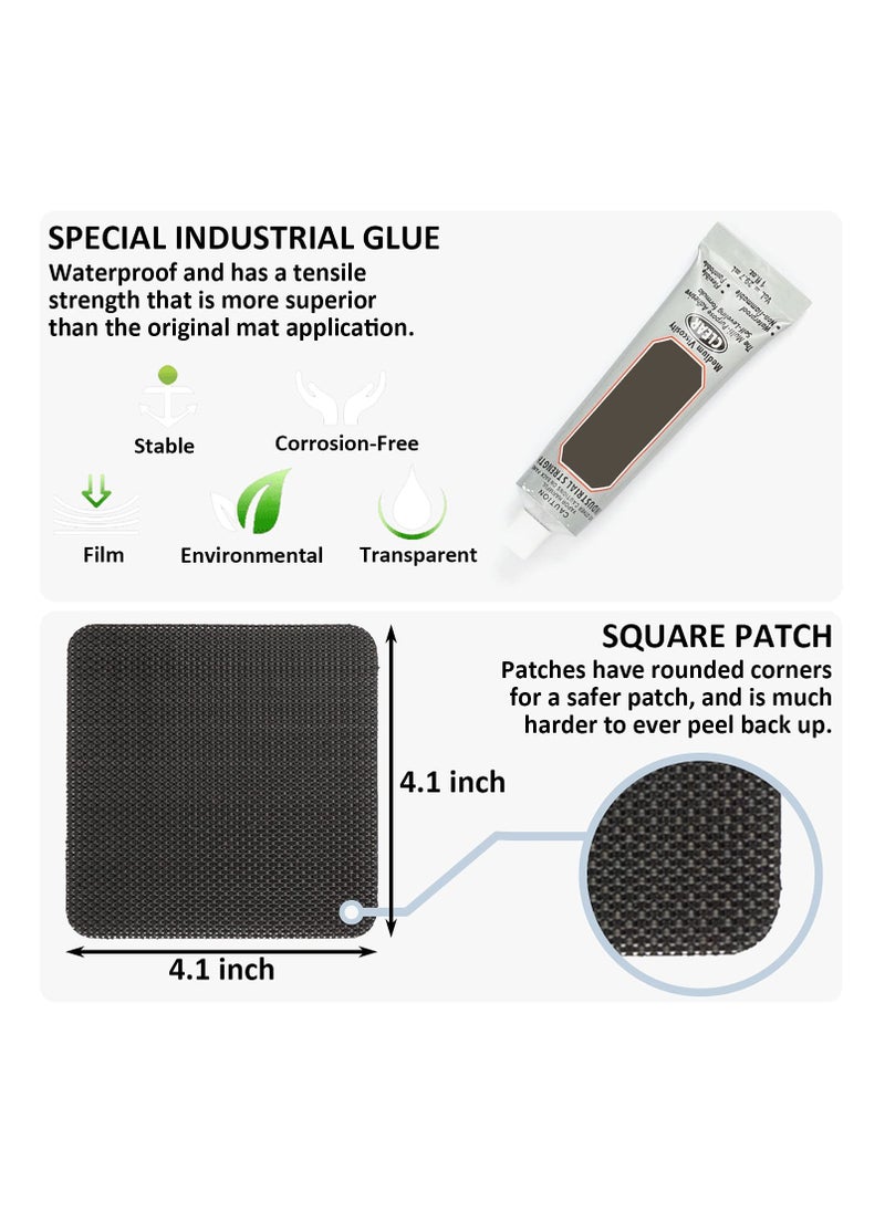 SYOSI Trampoline Net Pa tch Repair Kit, SYOSI, 4"X 4" Square On Patches, for Repair Trampoline Mat Tear or Hole in a Trampoline Mat  - Image 2