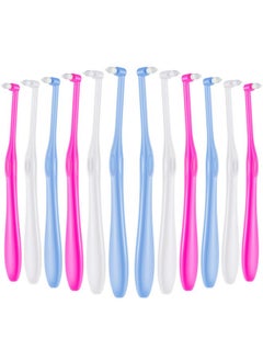 BOAO 12 Pieces Tufted Toothbrush End-Tuft Tapered Trim Toothbrush Soft Trim Toothbrush Single Compact Interdental Brush  - Image 1