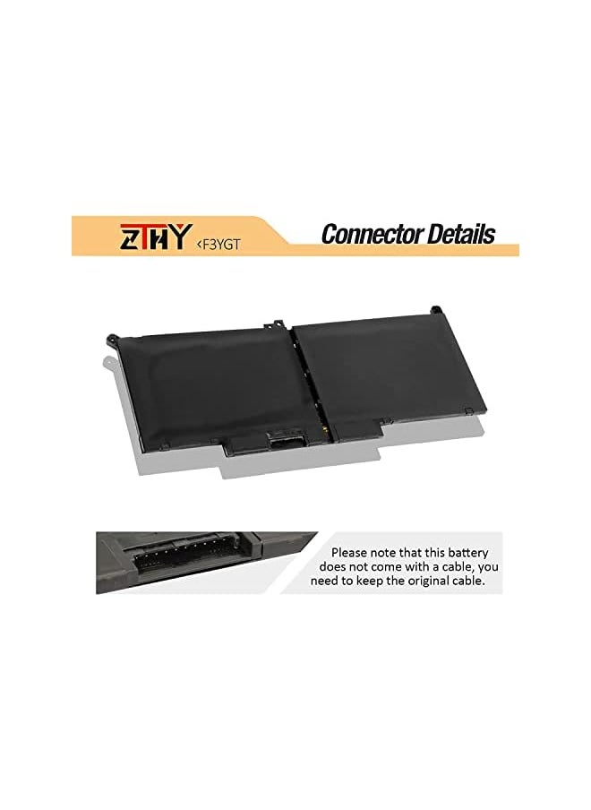60Wh F3Ygt Laptop Battery For Dell Latitude 7480 7390 7280 7290 7380 7490 E7280 E7480 E7490 12 7000 13 7000 14 7000 Series P73G P73G002 P28S002 Odm3Wc Dm6Wc Dm3Wc 2X39G Kg7Vf 451-Bbye 453-Bbcf