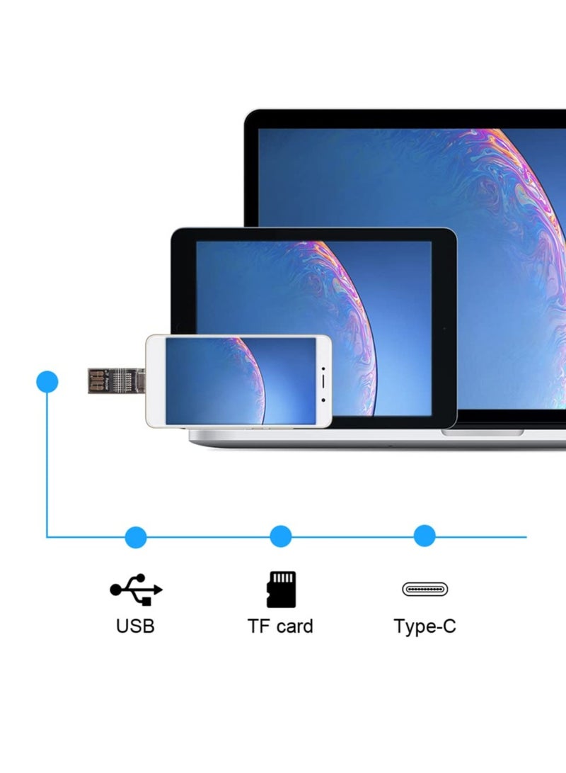 سيوسي Micro SD/TF Card Reader, USB C to Micro SD Memory Card Reader 2 in 1 OTG Adapter for Laptops, Tablets, Android Phones - Image 2