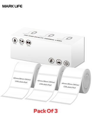 Pack of 3-White 40×30mm