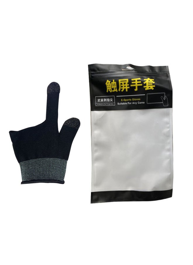 General 2023 Version Two-finger Game Half-finger Glue Gloves Sweat-resistant Mobile Game Touch Screen Positioning Anti-slip-Product Color:Two-finger Game Gloves Black And Green (a Pair Of Big Package)  - Image 1