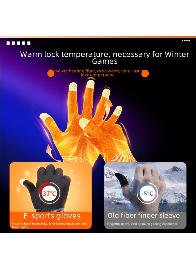 General 2023 Version Two-finger Game Half-finger Glue Gloves Sweat-resistant Mobile Game Touch Screen Positioning Anti-slip-Product Color:Two-finger Game Gloves Black And Green (a Pair Of Big Package)  - Image 4