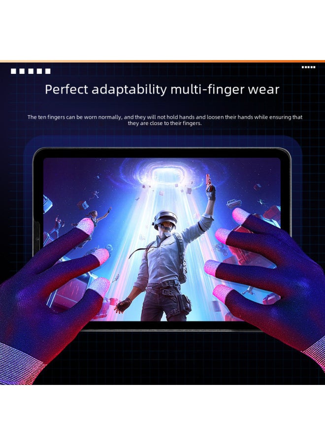 General 2023 Version Two-finger Game Half-finger Glue Gloves Sweat-resistant Mobile Game Touch Screen Positioning Anti-slip-Product Color:Two-finger Game Gloves Black And Green (a Pair Of Big Package)  - Image 3