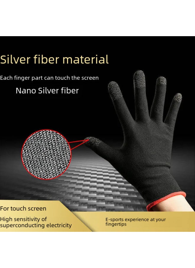 General 2023 Version Two-finger Game Half-finger Glue Gloves Sweat-resistant Mobile Game Touch Screen Positioning Anti-slip-Product Color:Two-finger Game Gloves Black And Green (a Pair Of Big Package)  - Image 5