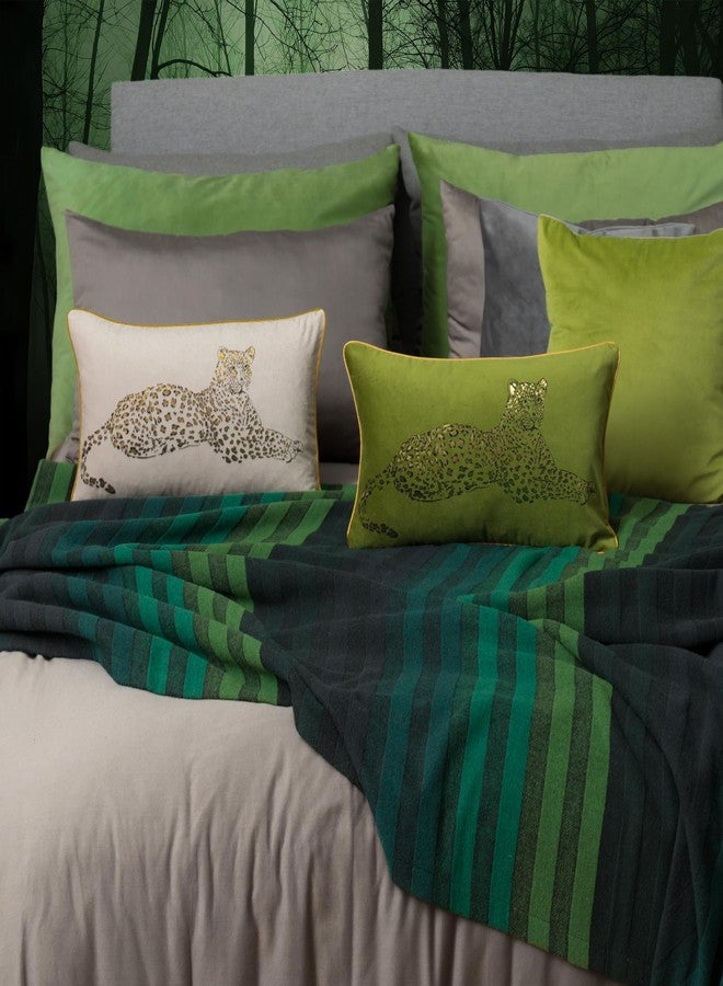 JWH Leopard Print Throw Pillow Cover Decorative Velvet Pillow Case with Gold Foil Printing Cushion Rectangular Pillowcase for Bed Couch Chair Car 12x20 Inches Green - Image 2