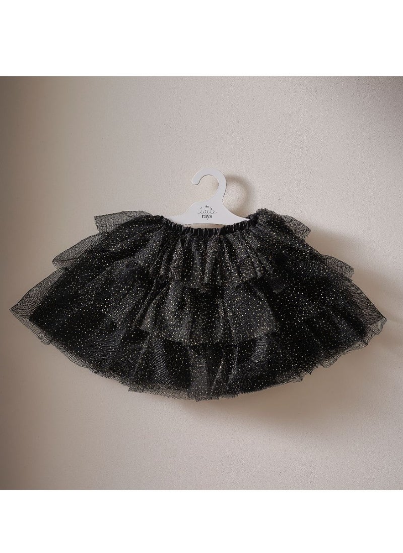 Ginger Ray Ginger Ray Sparkle Black and Gold Tiered Tutu 3-5 Years - Fun and Fancy Tutu for Toddlers? Parties and Events  - Image 1