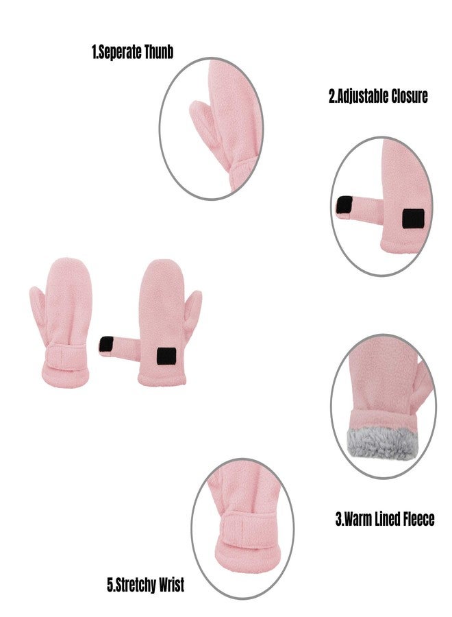 Zando Baby Mittens Winter Gloves Toddler Winter Gloves Toddler Mittens Warm Fleece Gloves for Boys Girls Kids Gloves Rose Red & Pink M - Image 3
