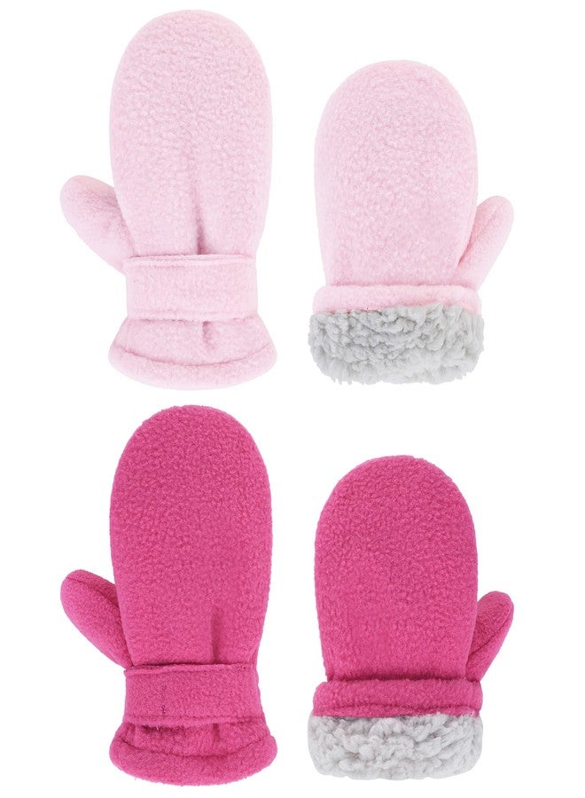 Zando Baby Mittens Winter Gloves Toddler Winter Gloves Toddler Mittens Warm Fleece Gloves for Boys Girls Kids Gloves Rose Red & Pink M - Image 1