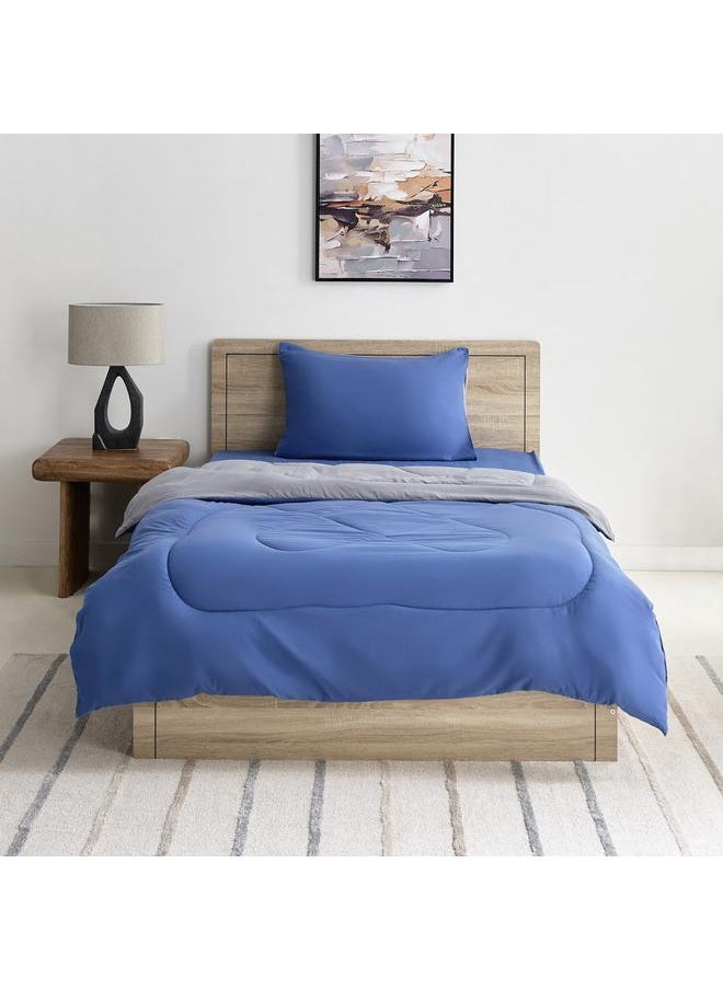 Home Box Derby 2-Piece Reversible Microfiber Single Comforter Set - 135x220 cm  - Image 4