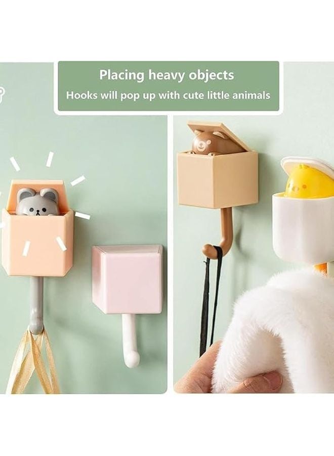 القط الأبيض تصميم خطافات الحائط اللاصقة 4 حزمة للمعطف والقبعة والحقيبة والمنشفة ديكور هدية - Image 3