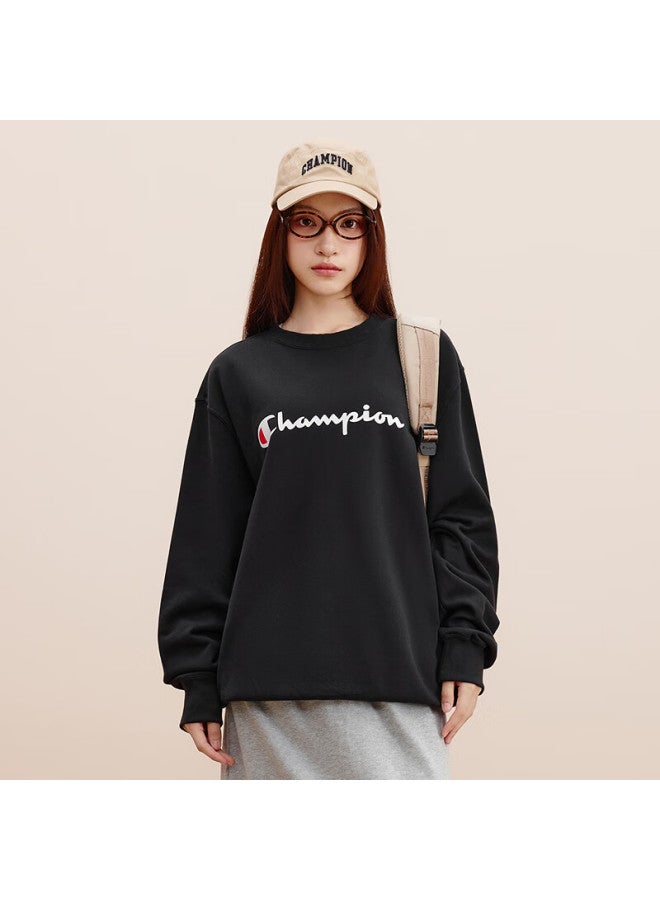 Champion Champion Men's Sweatshirt, Autumn New Arrival, American Trendy Brand, Large Handwritten Pure Cotton Crew Neck Top, Black, X  - Image 1