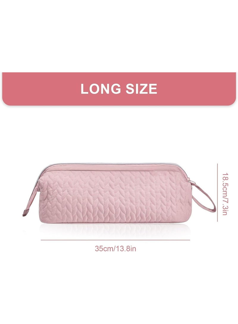 Heat Resistant Hair Dryer Travel Bag, Portable Heatproof Pouch Organizer for Styling Tools & Accessories, Protective Pink Case - Image 2