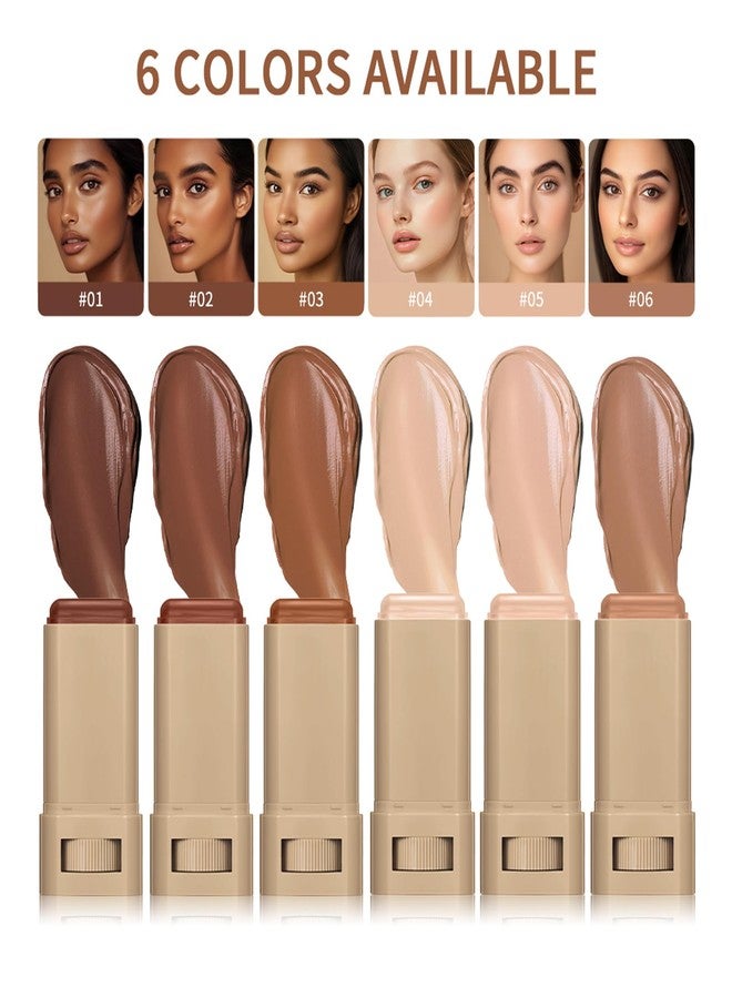 BANGFENG Beauty Balm Serum Boosted Skin Tint Stick - Face Tint Balm Foundation with Serum Benefits, Buildable Hydrating Coverage, Moisturizing Concealer Stick for Glowing Skin & Flawless Finish (3#, 1) - Image 2