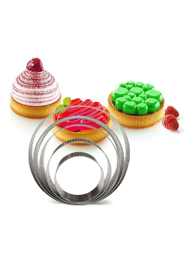 NIBEMINENT Round Stainless Steel DIY Cake Mold Silver 14.5 x 11.2 2cm - Image 2