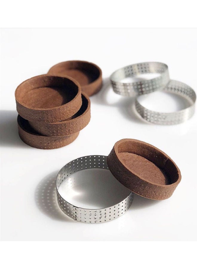 NIBEMINENT Round Stainless Steel DIY Cake Mold Silver 14.5 x 11.2 2cm - Image 5