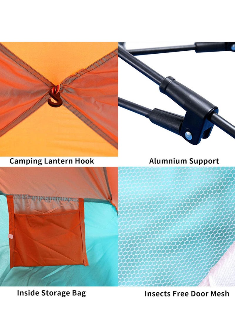 GO2CAMPS Automatic Camping Tent 3 Persons (200X150X110) cm,Instant Automatic Pop Up Dome Tent,Portable Windproof Lightweight for Family Backpacking Hunting Hiking Outdoor Beach Tent and Picnic Tent-Multicolour  - Image 2
