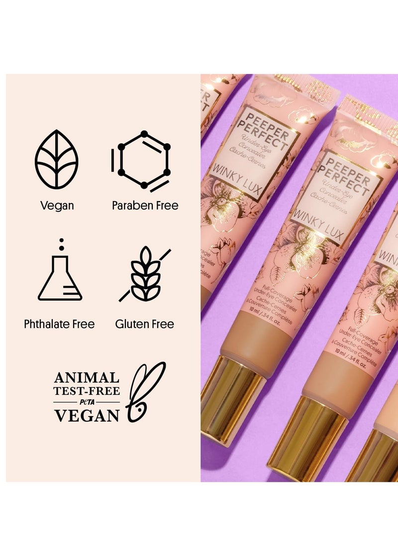 Winky Lux Winky Lux Peeper Perfect Under Eye Concealer, Makeup & Eye Brightener, Full Coverage Concealer for Dark Circles, Color Corrector & Eye Primer, With Collagen, Hyaluronic Acid & Vitamin E (Fair) - Image 4