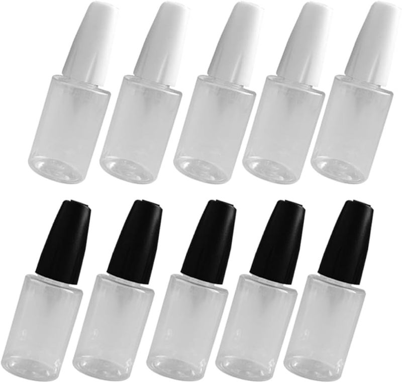 10Pcs 10ml Black White Fine Tip Needle Applicator Bottles For Glue Paint Essential Oils - Image 2