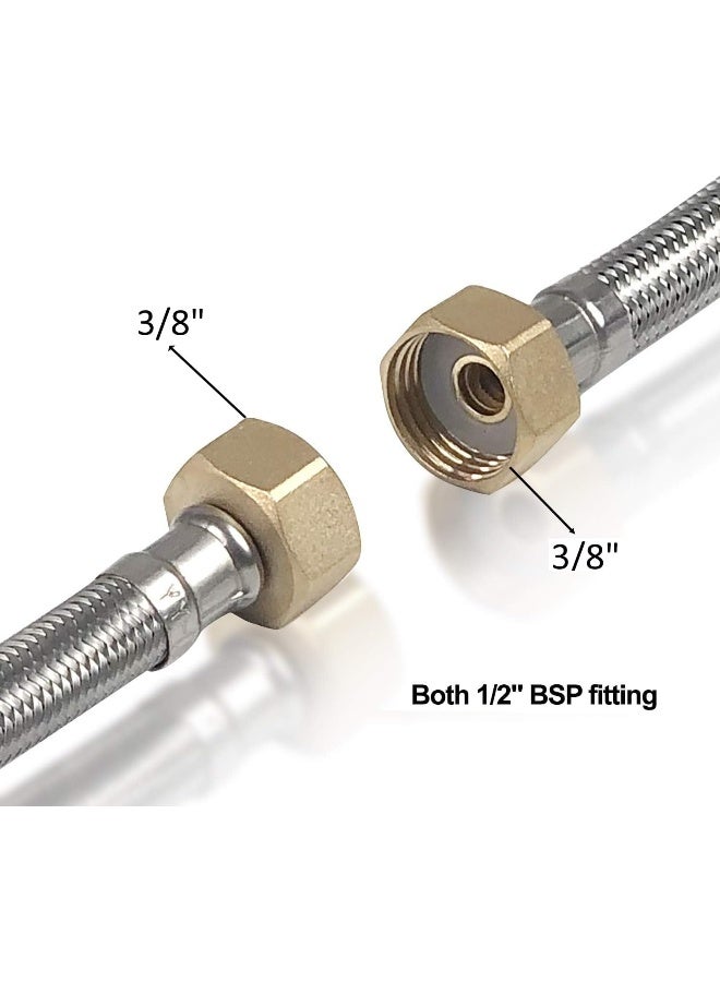 Biella 60Cm Stainless Steel 2Pcs Rust, Corrosion, And Lead-Free Braided Flexible Faucet Hose Pipe Connector - Image 3