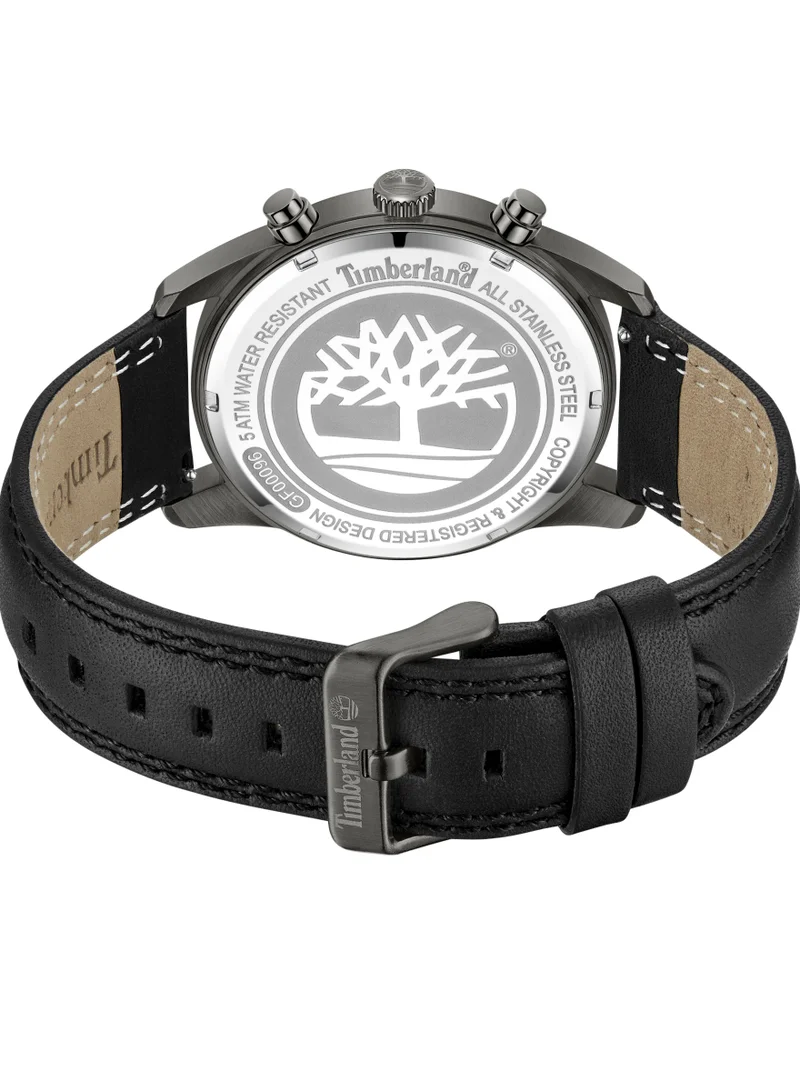 Timberland Northbridge Men's Watch 45mm Analog White Dial Black Leather Strap