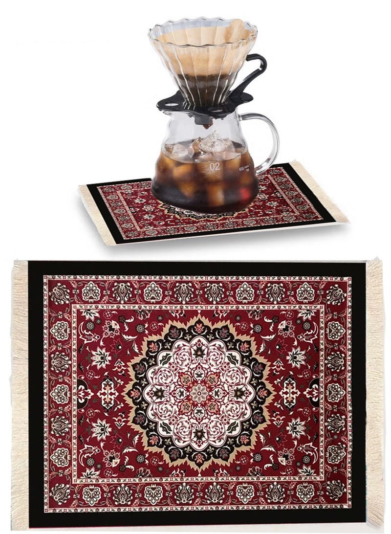 صن سباير سجادة كوب قهوة سجادة فنجان قهوة سجادة كوب قهوة سجادة قهوة سجادة طاولة وسادة ماوس مطاطية مستطيلة 26.5 × 18 × 0.5 سم - Image 1