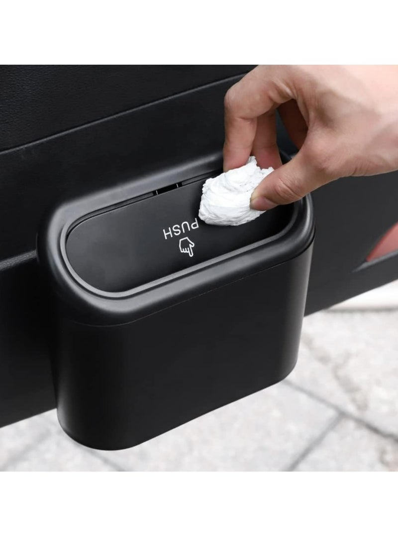 Generic Car Trash Can with Lid, Mini Auto Dustbin Garbage Organizer with One Roll Plastic Trash Bag, Automotive Garbage Container Bin for Vehicle, Home, Office - Image 1