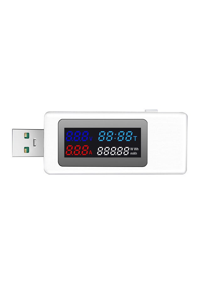 Generic KWS-V30 USB Power Meter Tester 6in1 Current Voltage Timing Power Capacity Electric Quantity Tester with Power-off Memory Function  - Image 1