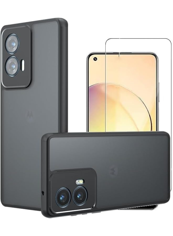 PROMASS [1+1] Compatible with motorola edge 50 fusion cover case with screen protector tempered glass protective film ultra-thin fingerprint-resistant shell - Image 1