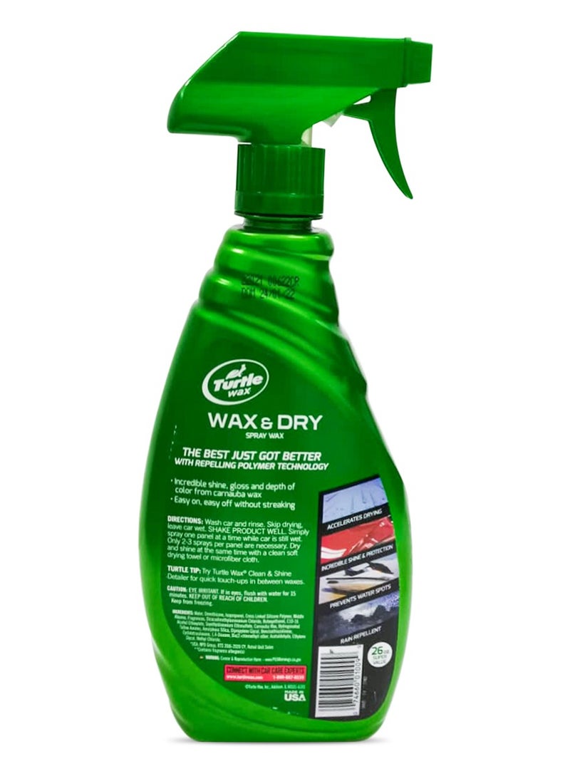 TurtleWax Automotive Wax Spray  Wax & Dry 769 ml Turtle Wax  - Image 3