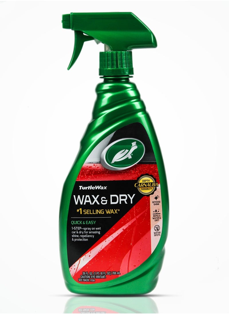 TurtleWax Automotive Wax Spray  Wax & Dry 769 ml Turtle Wax  - Image 1