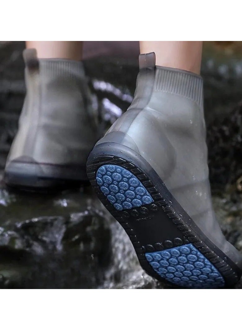 ارواق غطاء أحذية المطر السيليكون القابل لإعادة الاستخدام، غطاء أحذية المطر عالي الأنبوب غير قابل للانزلاق، أغطية أحذية المطر المقاومة للماء في الهواء الطلق (2X كبير) - Image 3