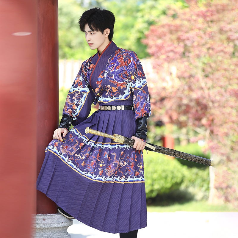 Original Hanfu Dragon Pattern Flying Fish Clothing Chinese Style Dragon Year Battle Robe Men And Women Same Style Jinyiwei Positioning Pleated Performance Clothing - Image 1