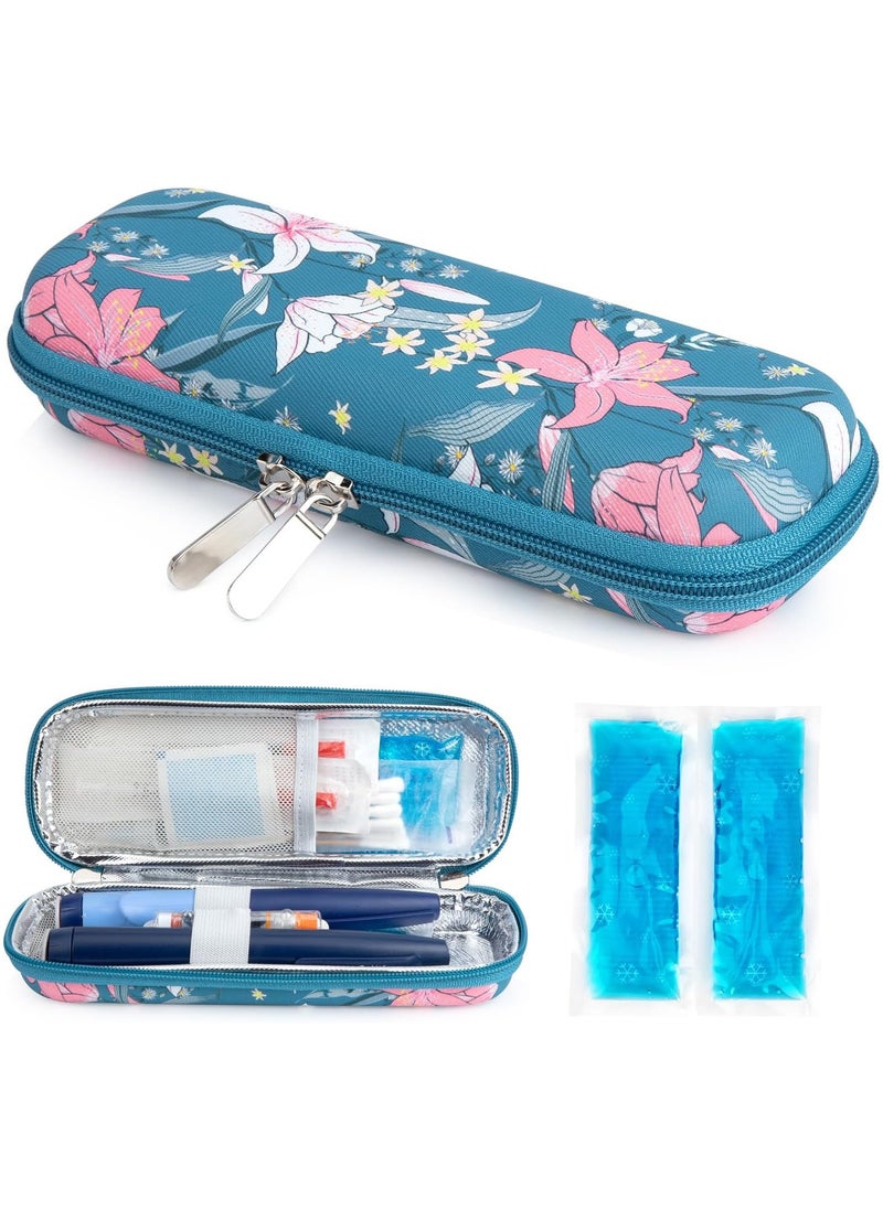SYOSI Insulin Cooler Travel Case for Diabetic, Insulin Cooling Case Travel Portable Insulin Pen Carrying Case Cooler Bag Organizer for Diabetic Supplies with 2 Ice Pack, Epi Pen Carrying Bag  - Image 1