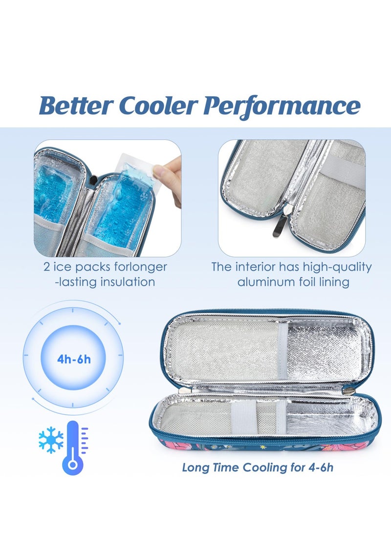 SYOSI Insulin Cooler Travel Case for Diabetic, Insulin Cooling Case Travel Portable Insulin Pen Carrying Case Cooler Bag Organizer for Diabetic Supplies with 2 Ice Pack, Epi Pen Carrying Bag  - Image 2