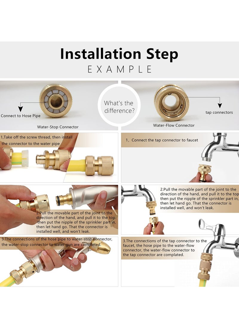 3 Pcs Brass Garden Hose Lock Connector Fitting Set for Car Washing & Hose Connection - Hose End Quick Connector, Connector, 2 in 1 Threaded Tap Connector - pzsku/Z392CEC128EFA116DC909Z/45/_/1735308797/f8d10c5d-298e-4f4d-856e-fe5d9d0948b7