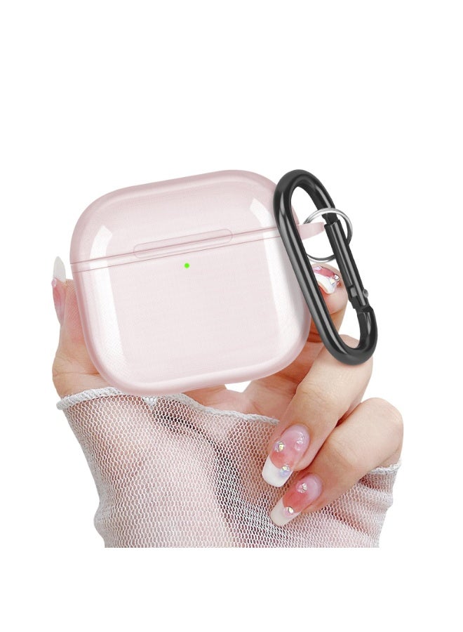 for Airpods 4（2024）Fourth Generation Transparent Protective Cover, Tpu Transparent Protective Cover With Keychain, Suitable For Women, Girls, Men, Anti Yellowing, Scratch Resistant, Shock Resistant, Full Protective Cover, Suitable For Airpods 4- (Pink) - Image 2