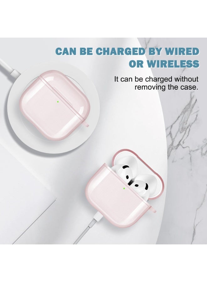 for Airpods 4（2024）Fourth Generation Transparent Protective Cover, Tpu Transparent Protective Cover With Keychain, Suitable For Women, Girls, Men, Anti Yellowing, Scratch Resistant, Shock Resistant, Full Protective Cover, Suitable For Airpods 4- (Pink) - Image 4