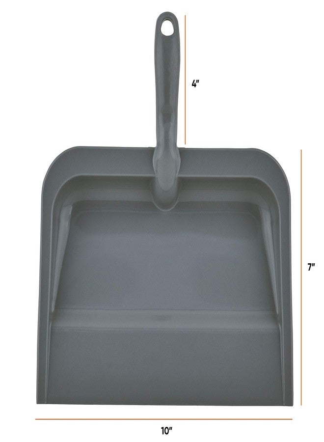 Superio Clip-On Dustpan with Rubber Lip - 10-inch Wide Durable Plastic Dust Pan with Comfort Grip Handle, (Plastic Dustpan, Grey) - Image 2