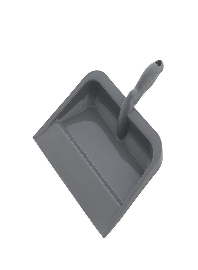 Superio Clip-On Dustpan with Rubber Lip - 10-inch Wide Durable Plastic Dust Pan with Comfort Grip Handle, (Plastic Dustpan, Grey) - Image 1